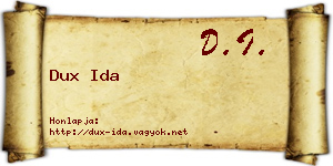Dux Ida névjegykártya