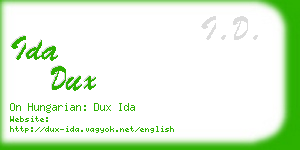 ida dux business card